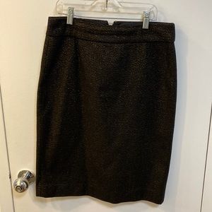 J.Crew black and gold wool skirt